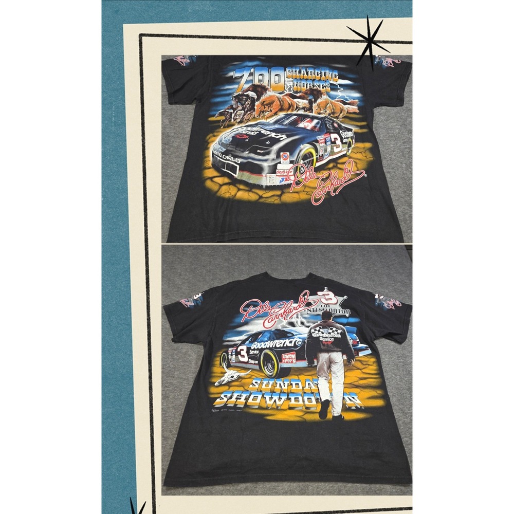 90's Chase Dale Earnhardt 700 Charging Horses T-Shirt Vintage AOP Size XL